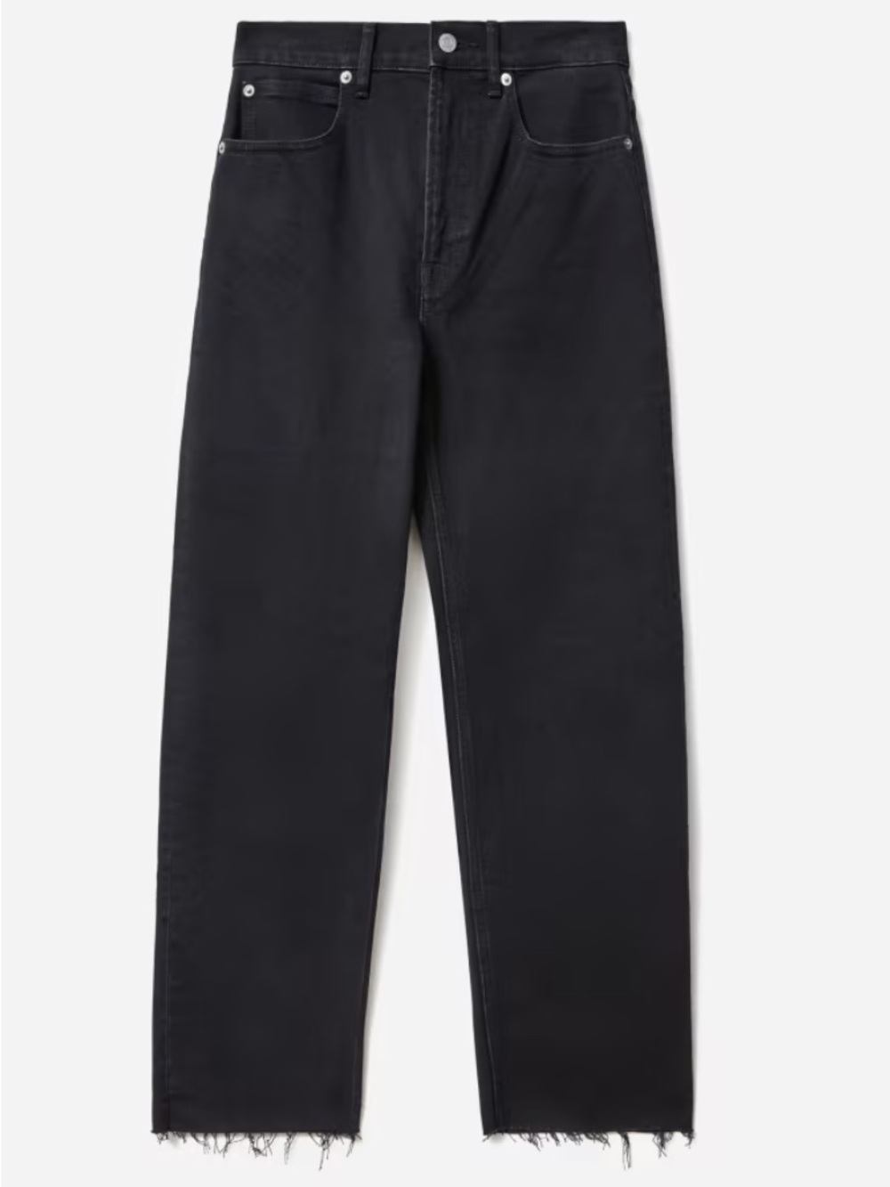 Everlane The Way High Jean Organic Cotton Cropped Washed Black Denim Size 30